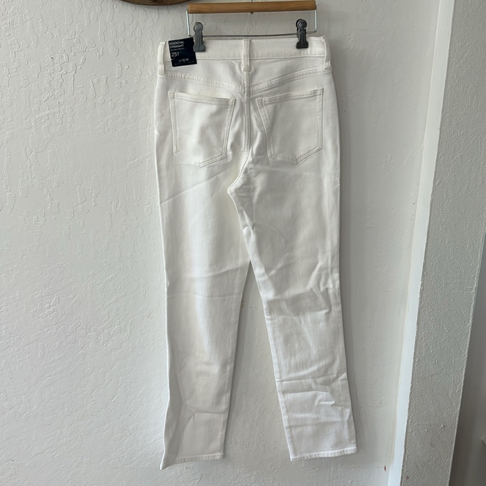 J. Crew White Essential Straight Leg Tall 25 Denim Jean Zip Closure - Picture 7 of 9